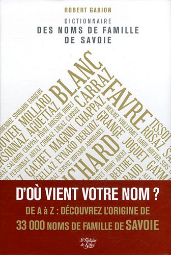dictionnaire des noms de famille de savoie