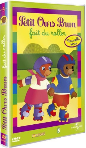 petit ours brun fait du roller