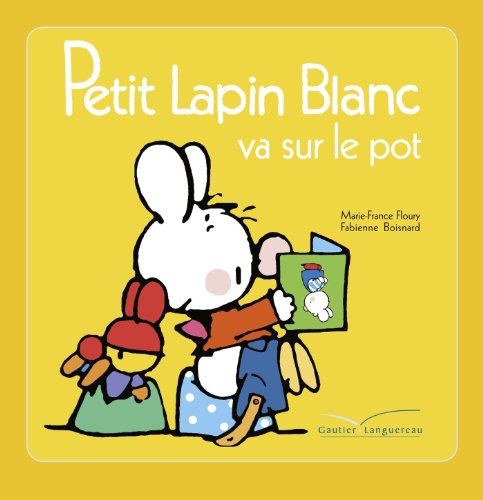 petit lapin blanc va sur le pot