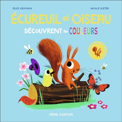 écureuil et oiseau découvrent les couleurs