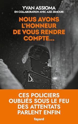 nous avons l'honneur de vous rendre compte