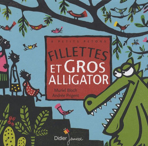 fillettes et gros alligator