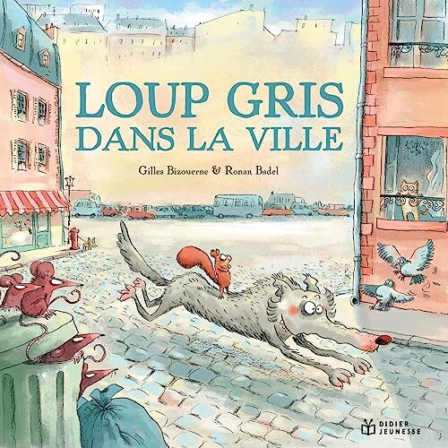 loup gris dans la ville