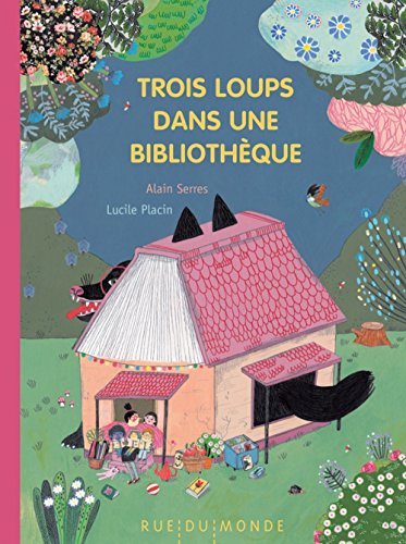 trois loups dans une bibliothèque